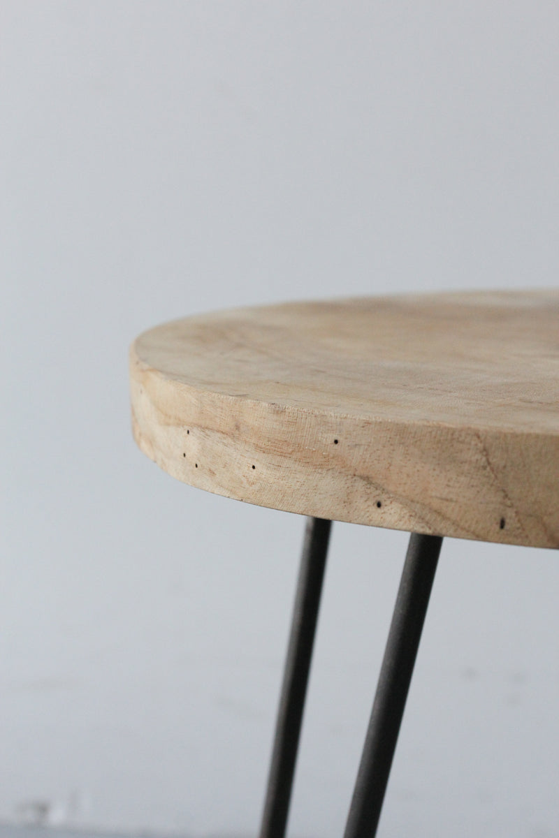 Wooden Round Side Table 木製ラウンドサイドテーブル