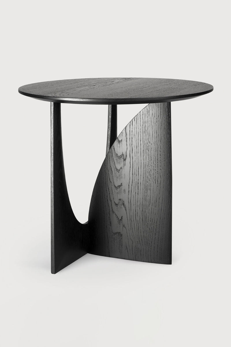 Oak Geometric black side table