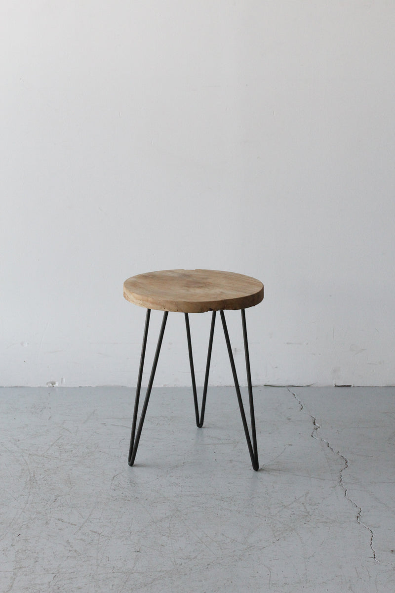 Wooden Round Side Table 木製ラウンドサイドテーブル