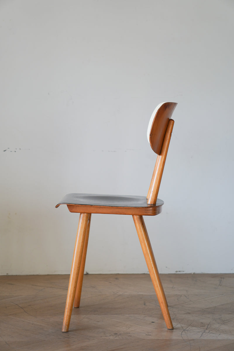 Wooden Chair by TON(two-tone painted/black, ivory) 木製 ダイニングチェア