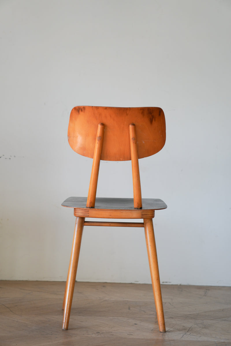 Wooden Chair by TON(two-tone painted/black, ivory) 木製 ダイニングチェア
