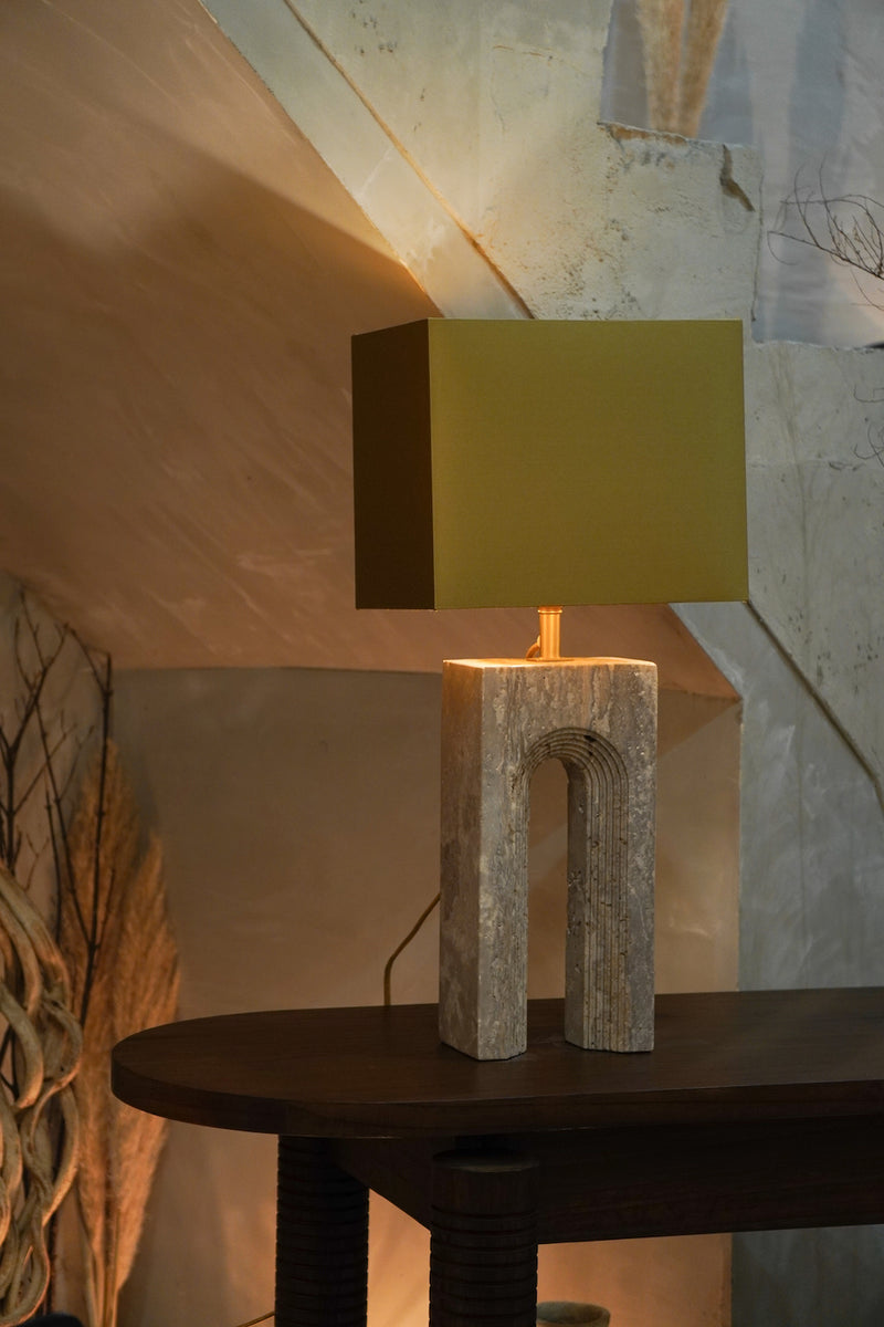 Reso One Lamp  Gray Travertine