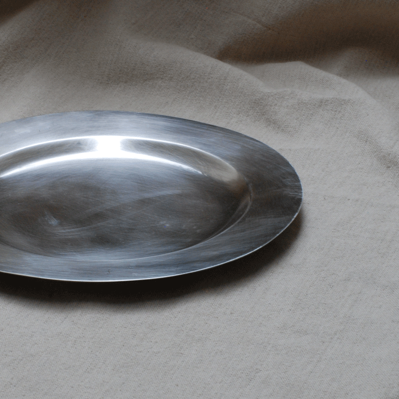 ピューター皿 - 真鍮×銀メッキ