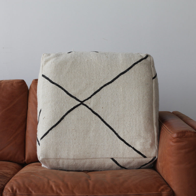 Moroccan Cushion / Beni ourain , Azilal 56×56 / Black