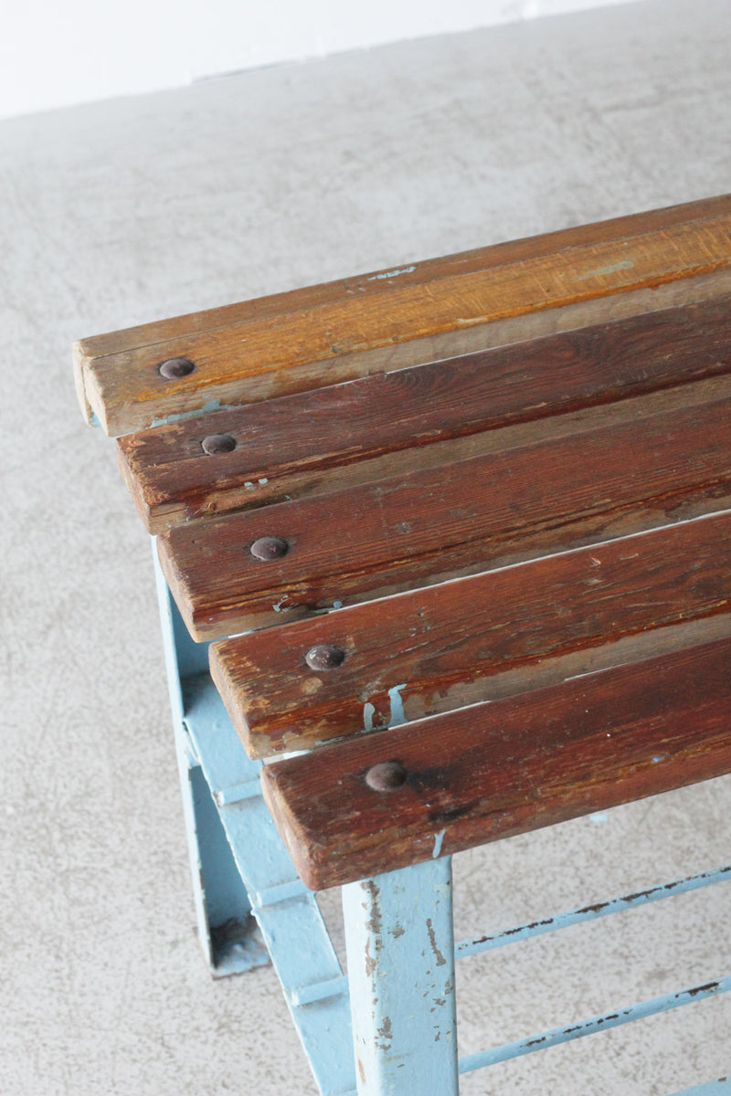 Wooden Bench "Blue" 木製ベンチ
