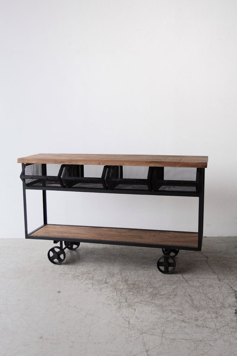 Industrial Wagon Work Table カウンターワゴンテーブル
