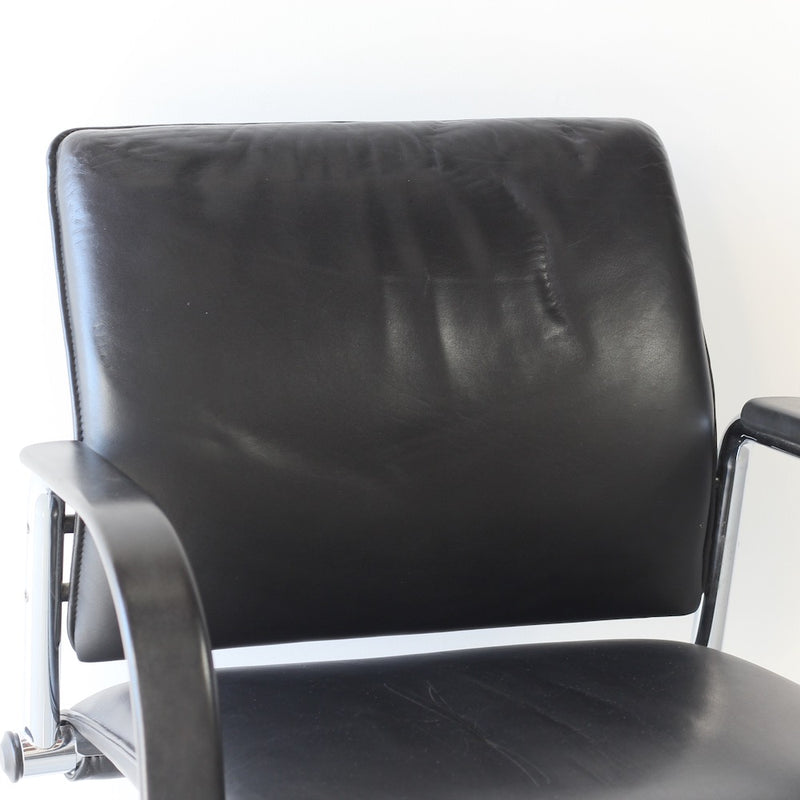 Vintage Leather Chrome Arm Chair