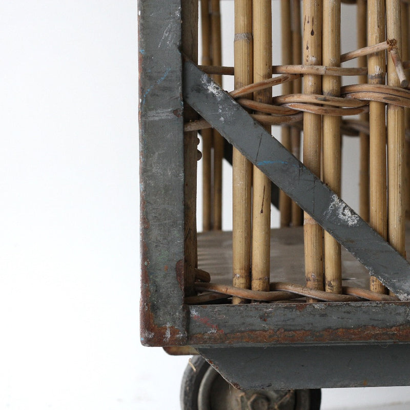Vintage Bamboo caster wagon