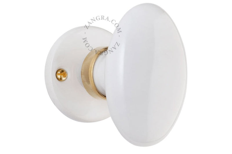 porcelain and brass door handle