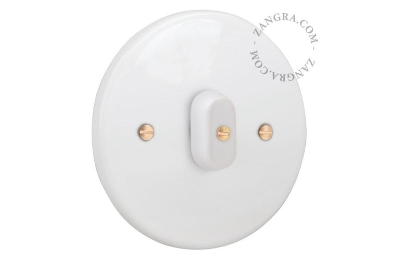 porcelain and brass over- centre rotary switch